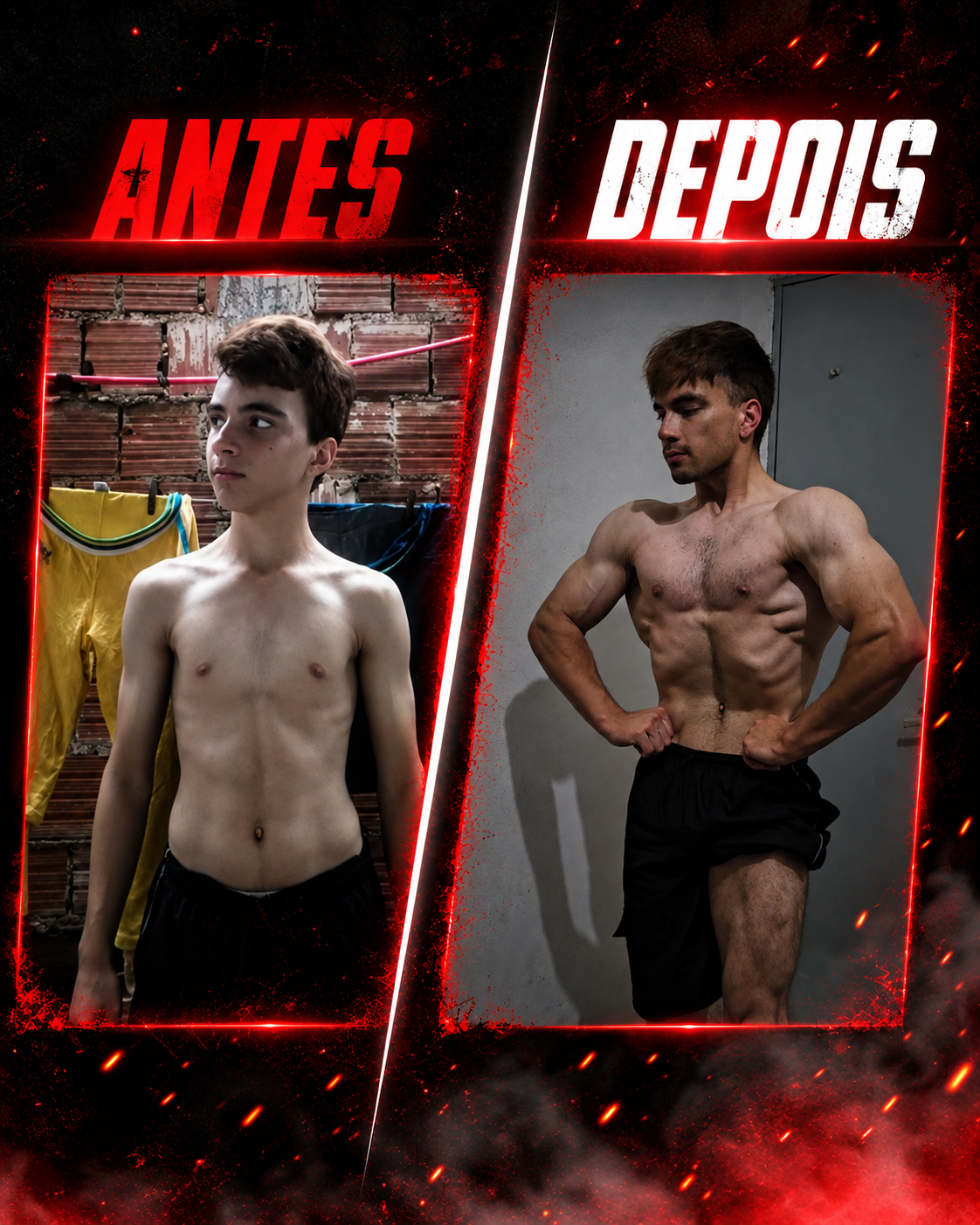 Fotos de antes e depois de Wilmar Carvalho.